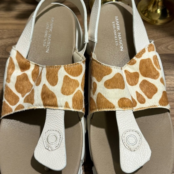 Mark Nason Women’s 10 Giraffe Print Neo Block Leather Platform Sandals Comfort - Picture 6 of 7